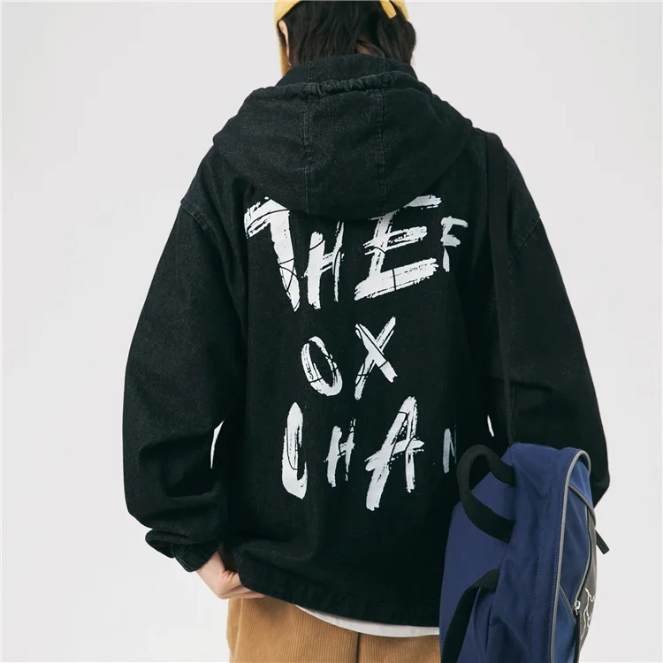 

Wesley Studio 2020 Spring Trend Printed Loose-Fit Casual Jacket Hooded Coat MEN'S Jacket Fashion