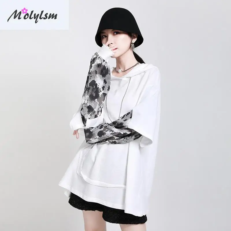 

Fall 2020 New Style Hooded Loose Camouflage Long Sleeve Splicing Pullover Sweater For Women's Fried Street