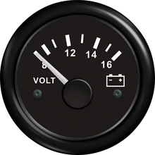 Морской водонепроницаемый и противотуманный прибор указатель вольтметр 52 мм 8-16 в морской вольтметр