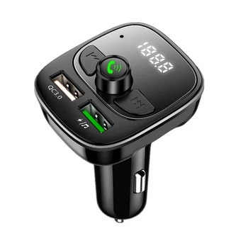 

Car Bluetooth 5.0 FM Transmitter Wireless Hands Free LCD Display MP3 Player Support TF Card Dual USB Fast Charger FM Modulator