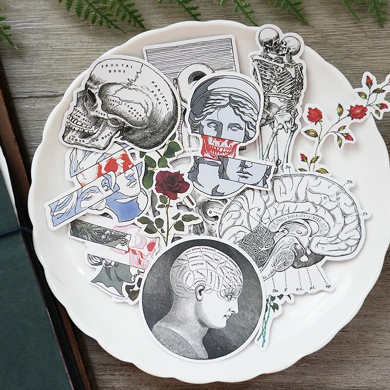 Vintage Skeleton Man Stickers Children DIY Scrapbooking Album Journal Crafts Decorative Stickers Package DIY Photo Albums decorative stickers paper stickers adhesive stickers decorative labels stickers diy scrapbooking accessories