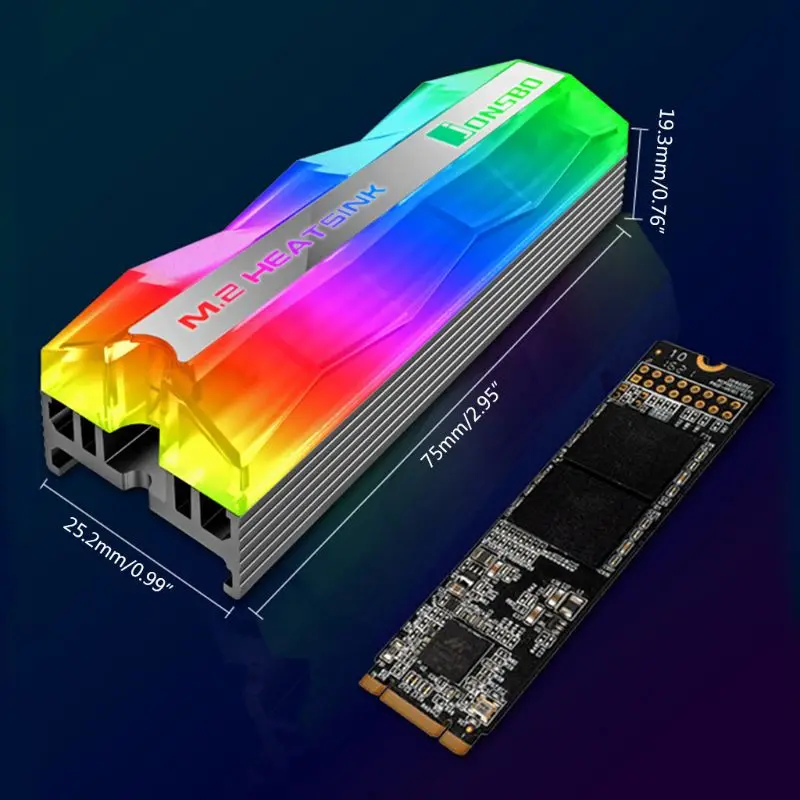 ARGB волшебный цветной светильник с теплоотводом SATA NVMe NGFF 2280 M.2 SSD комплект кулера