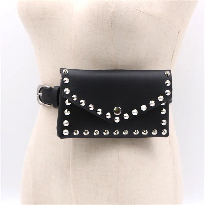 New fashion punk pointed rivet small pockets female model handbags mobile phone purse bag belt female trend handbags