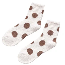 Повседневные хлопковые носки; Новинка; модные домашние женские милые носки-тапочки; сезон осень-зима; теплые разноцветные носки для сна для девочек