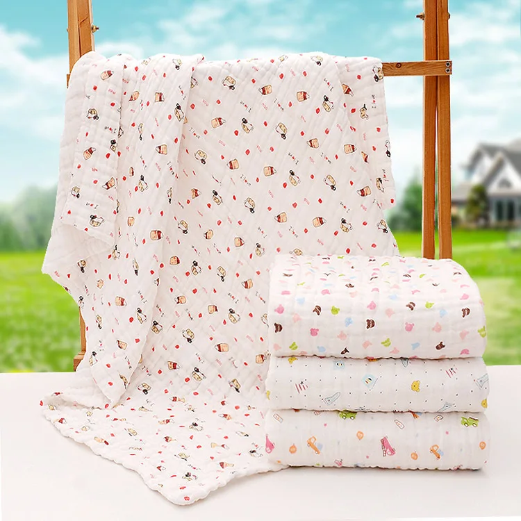 

0221 Song Bella 6-Layer Gauze Bath Towel Infants Children Blanket Not Balling up Not Shed No Fluorescence Wrapping Blanket Four