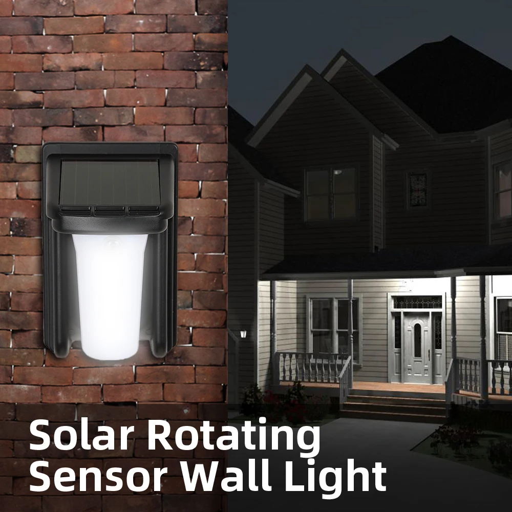 Солнечный светильник вращающийся датчик человеческого тела светильник s Открытый водонепроницаемый светильник ing Солнечная энергия настенный светильник для лестницы забор гаража