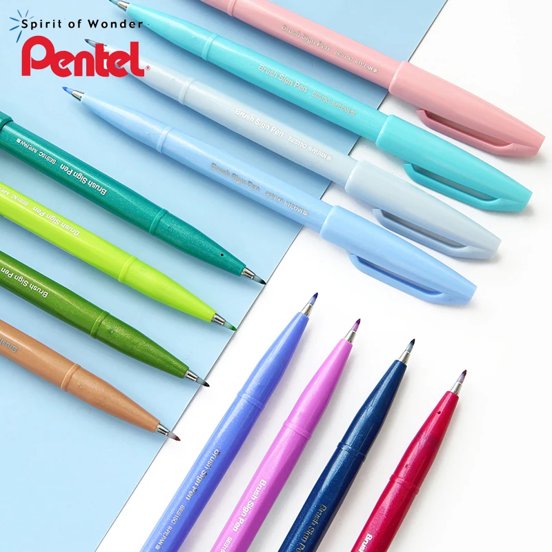 Ручка Pentel SES15C с мягким наконечником цветная кисточка ручная учетная запись