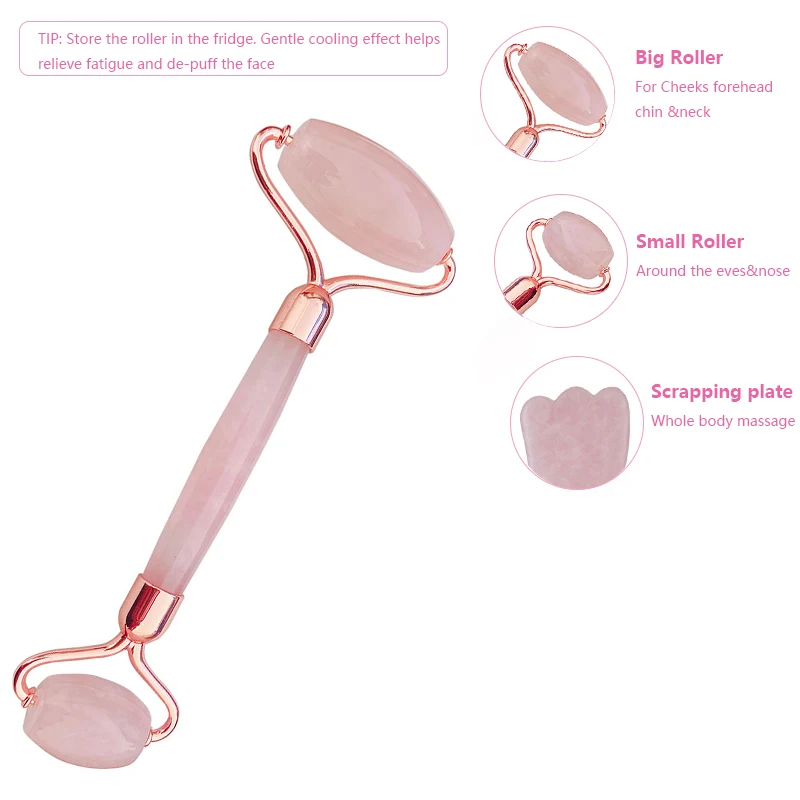 Jade Roller For Face Gua Sha Kit For Skin Care Natural Rose Quartz Stone Beauty Roller Tool Girl Gift New Arrival Beauty Product