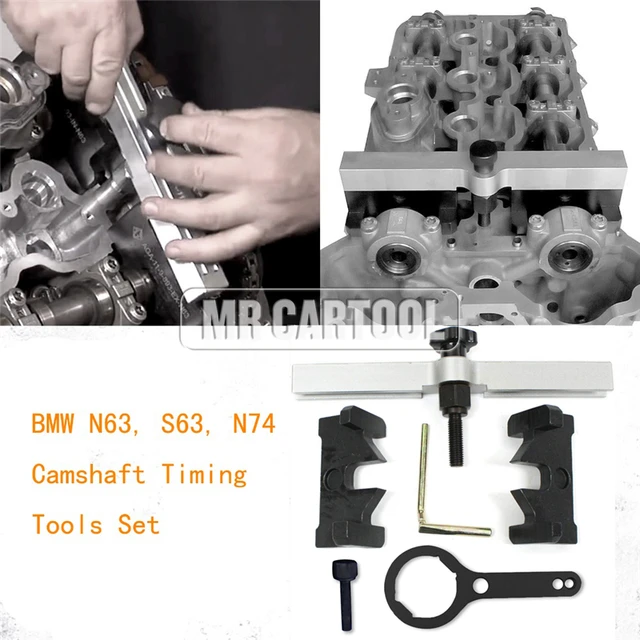 MR CARTOOL 6Pcs Engine Camshaft Alignment Timing Locking Tool Set For BMW N63 S63 N74 Vanos V8 X6M M-SERIES 550i 750i 760i 6