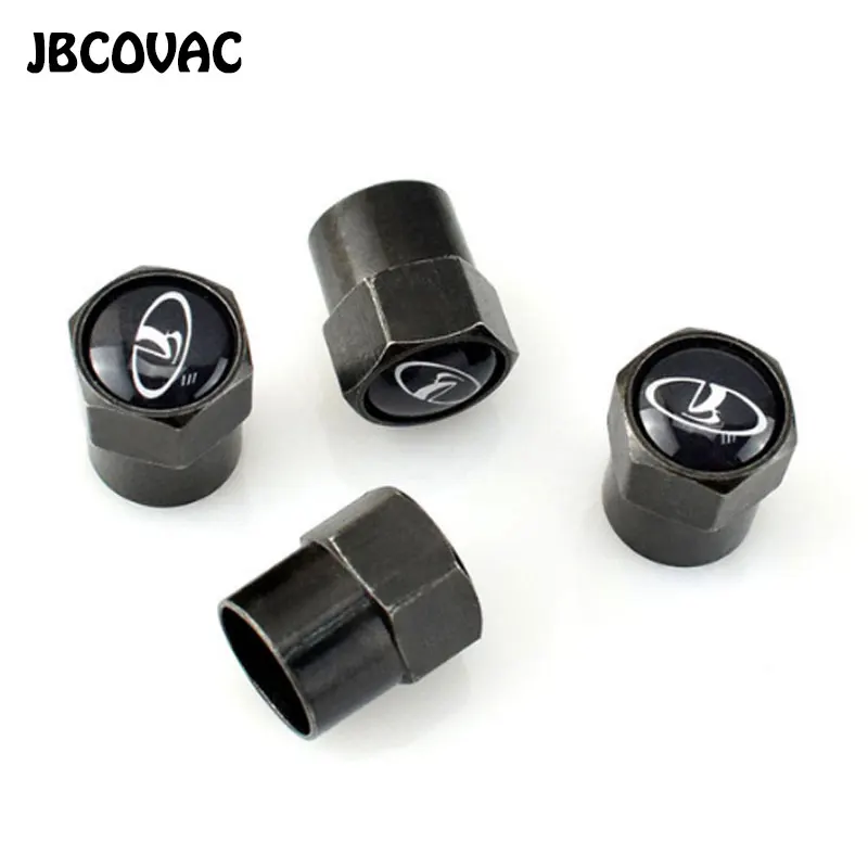 Style 2 Black Black Автомобильный Стайлинг, 4 шт. колпачки для колесных клапанов, крышка для шин, подходит для Lada Niva Kalina Priora Granta Largus, ВАЗ, Samara, автомобильные аксессуары - Название цвета: Style 2 Black Black