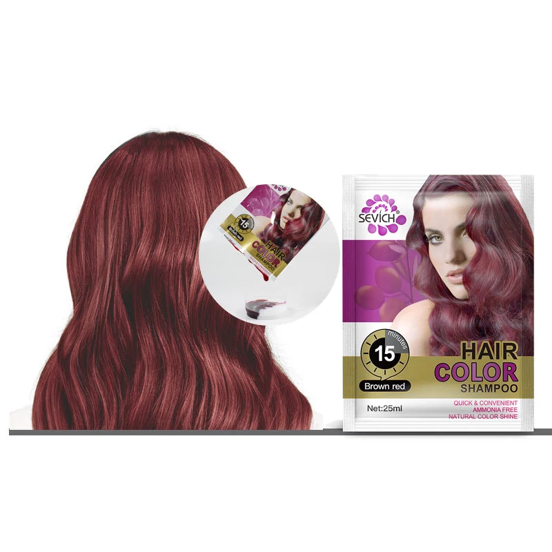 Окрашивающий шампунь Быстрый окрашивающий шампунь удаление волос коричневый серый фиолетовый черный натуральный женский золотой красный винный Мягкий завод органический TSLM1