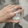 HUANZHI-Anillo de plata con forma de corazón negro y margaritas para mujer, sortija, plata esterlina 2022 ► Foto 3/6