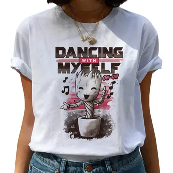 

Ullzang Kawaii Cartoon T-shirt Casual Grunge Top T-shirt Female Women T-shirt Groot Harajuku T-shirt