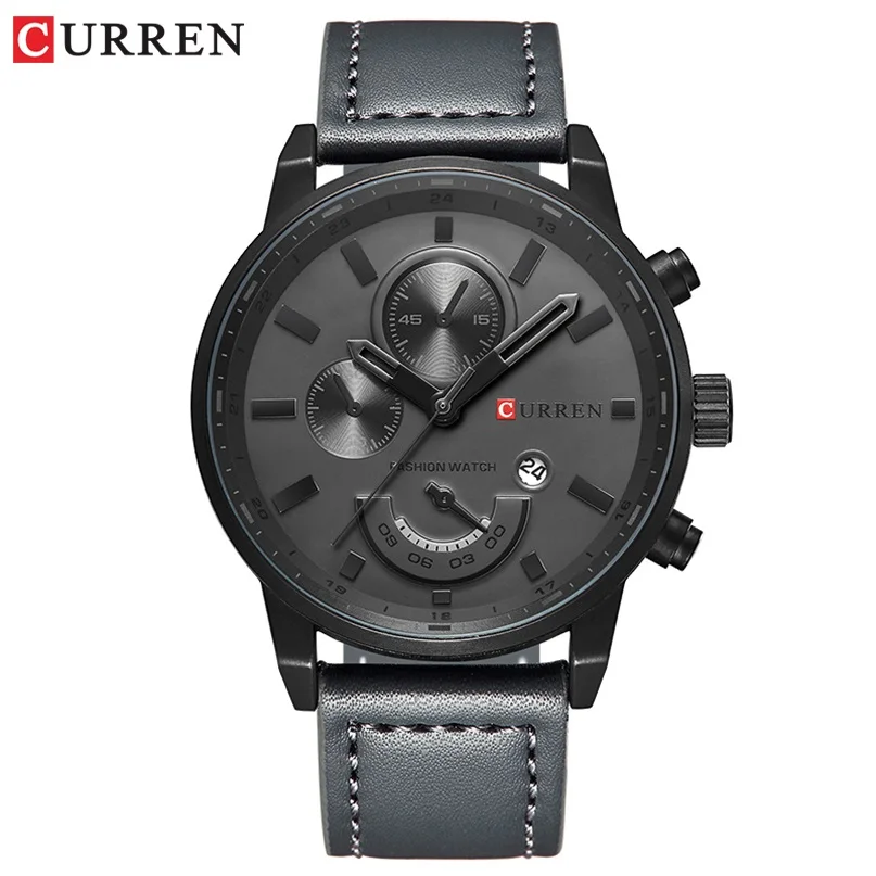 

Men's Watches Fashion&Casual Quartz CURREN Watch for Men Brand Luxury Leather Drop Shipping Wristwatch Display Date Male Clock