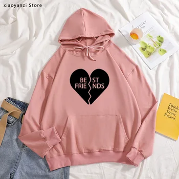 

Best friends broken heart Print Women hoodies Cotton Casual Funny sweatshirts For Lady Young Girl pullovers Hipster tops-847