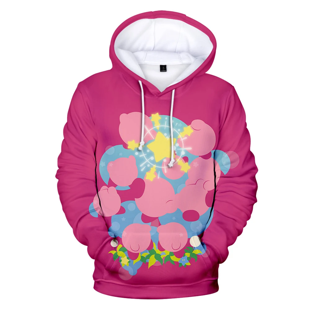 

Novelty 3D Anime Kirby Hoodies cute Cartoon Game Long Sleeve sweatshirts for teen girls 3D Print Boys/Girls Hip Hop Cool tops