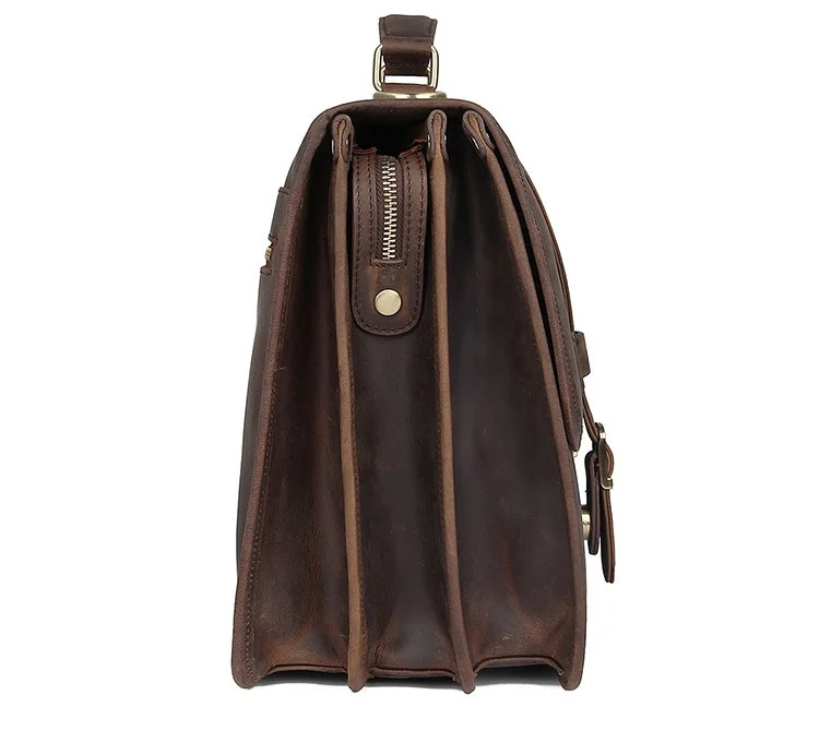 Мэхью Для мужчин Винтаж натуральная кожа Портфели 1" Ipad сумка двойной Слои из натуральной кожи в стиле ретро сумка с кодом Комбинации замок