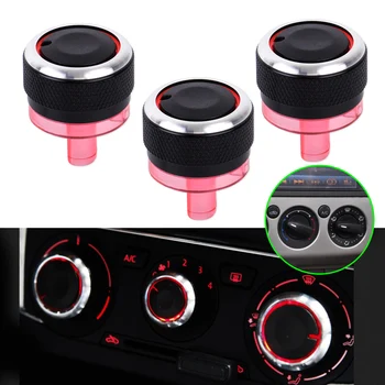 

Car 3pcs Air Conditioner Heater Switch Knob Buttons A/C Dials Cover Fit For Peugeot 206 207 Citroen C2 Accessories