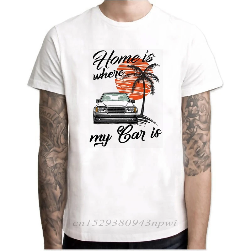 Funny Stack of W124 Class Men T Shirts Round Collar Tops Short Sleeve O-neck Cotton Clothes Youth Car Styling T-shirt | Мужская одежда