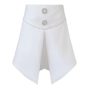 

HIGH STREET New Fashion 2020 Designer Shorts Women's Diamonds Beaded Button Shorts Skirts