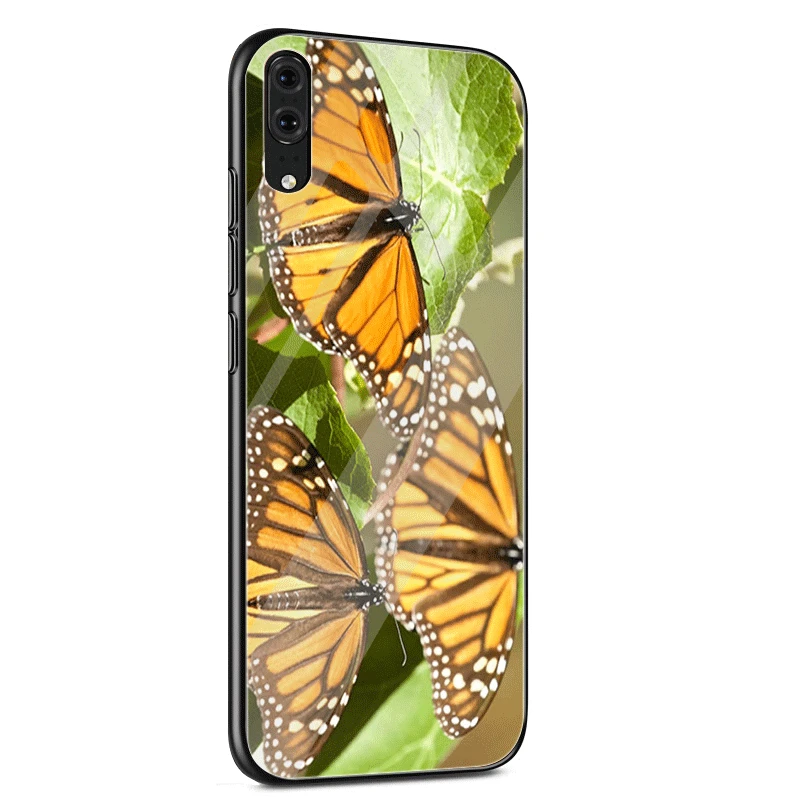 Стеклянный чехол для телефона huawei P30 P10 P20 7A Y6 Y9 P Smart mate 20 Honor 9 10 8X Lite Pro Чехол бабочка