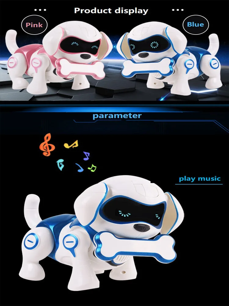 Music Toy Walking robot dog toy LED Light Glow Electronic Pets Interactive Toys for Children Kids Baby Girl Boy Educational Toy