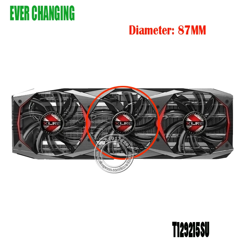 Вентилятор графической карты T129215SU 0.50A для PNY GeForce GTX 1080Ti 11 ГБ XLR8 GAMING OC|cpu fan|cooling fanfan