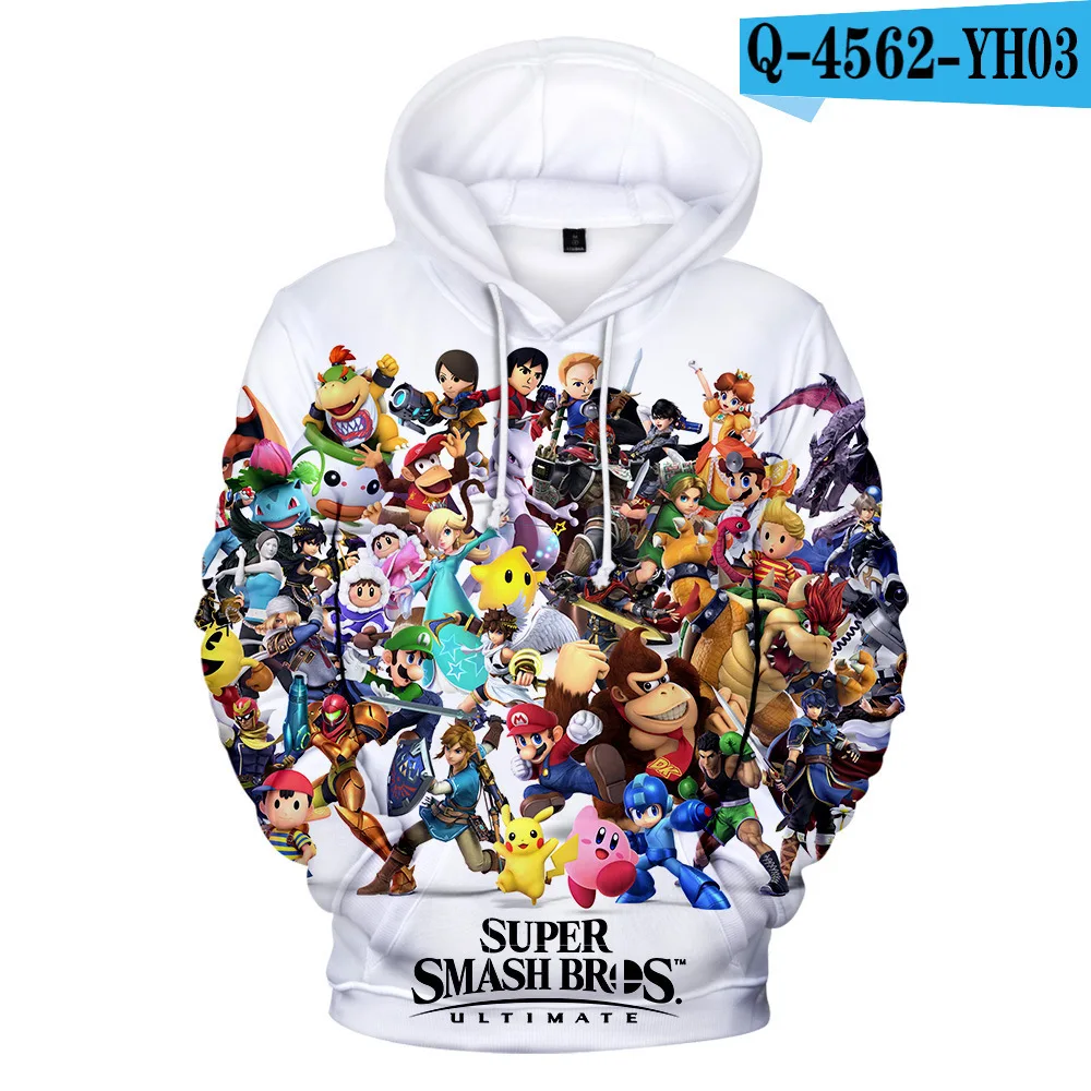 От 3 до 20 лет; Новинка года; толстовка с капюшоном для мальчиков; Super Smash Bros. Худи с объемным рисунком; детские толстовки с капюшоном; Повседневная рубашка для девочек; детское флисовое пальто; джемперы