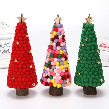 

Christmas Tree Homemade Detachable Mini Christmas Tree Colored Hair Balls Ornaments Kids Decorate Gifts Toy Activity