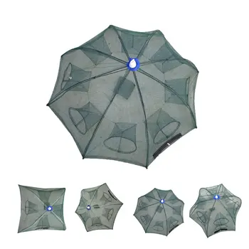 

4/6/8/12 Holes Automatic Fishing Net Shrimp Cage Nylon Foldable Crab Fish Trap Cast Network