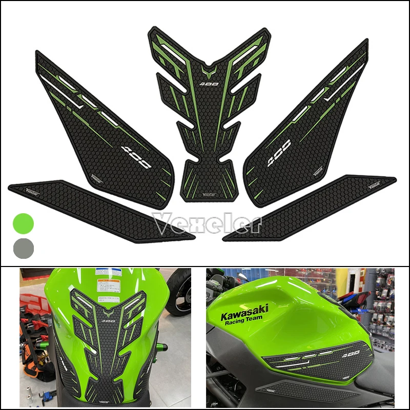 New Motorcycle Tank Pad Protector Sticker Decal Gas Fuel Knee Grip Traction Side For Kawasaki NINJA400 NINJA 400 z400 2018-2022 for kawasaki z1000sx z1000 sx ninja 1000sx 2011 2022 motorcycle accessories tank pad side tank knee traction anti slip grip pads