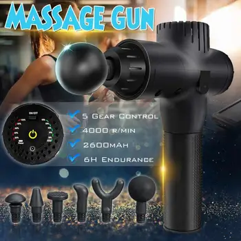 

4000 R/min Electric Muscle Massager Therapy Fascia Massage Gun Deep Vibration Muscle Relaxation Pain Relief Fitness Equipment