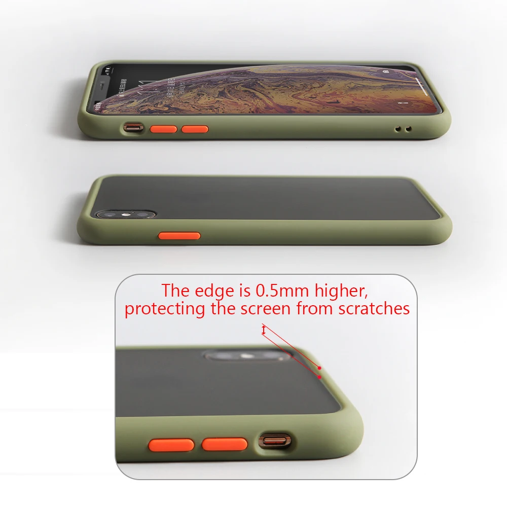 Противоударный силиконовый чехол для телефона для iPhone 11 Pro Max X XR XS Max матовый прозрачный жесткий чехол для iPhone6 6s 7 8 Plus чехол Capa