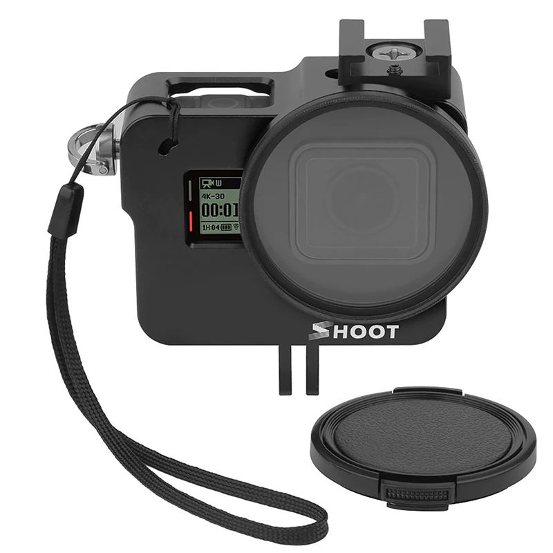 Черный для GoPro Hero 7/Hero 6/Hero 5 защитный корпус оболочки камеры чехол Горячий башмак+ 52 мм УФ объектив фильтр камеры аксессуары