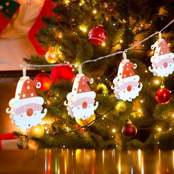 

Metal Santa Claus String Lights 10LED Fairy Decorative Lamp Christmas Tree Decor Home Bedroom Stairs Battery Prowered