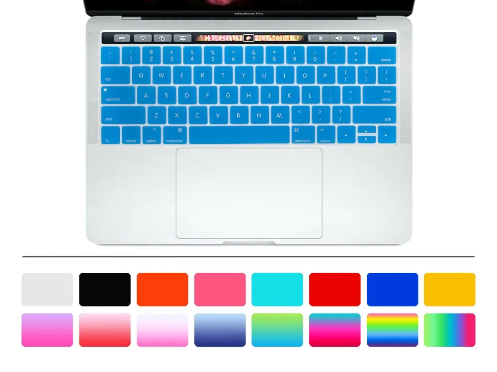 HRH силиконовый защитный чехол для клавиатуры США для Macbook Pro 13,3 A1706 A1989 A2159 и 15,4 дюймов A1707 A1990 Версия США