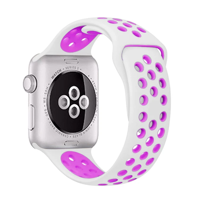 Silicone Strap For apple Watch band 44mm 42mm 40mm 38mm Breathable Accessories Sport watchband bracelet iWatch se 76543 45mm41mm 9