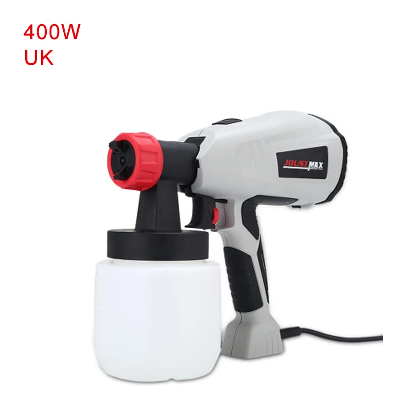 800ml Detachable Adjustable Flow Handheld Electric Paint Spray Gun High Atomizing Spray Paint Tool 2 Style Nozzle - Цвет: 400W UK