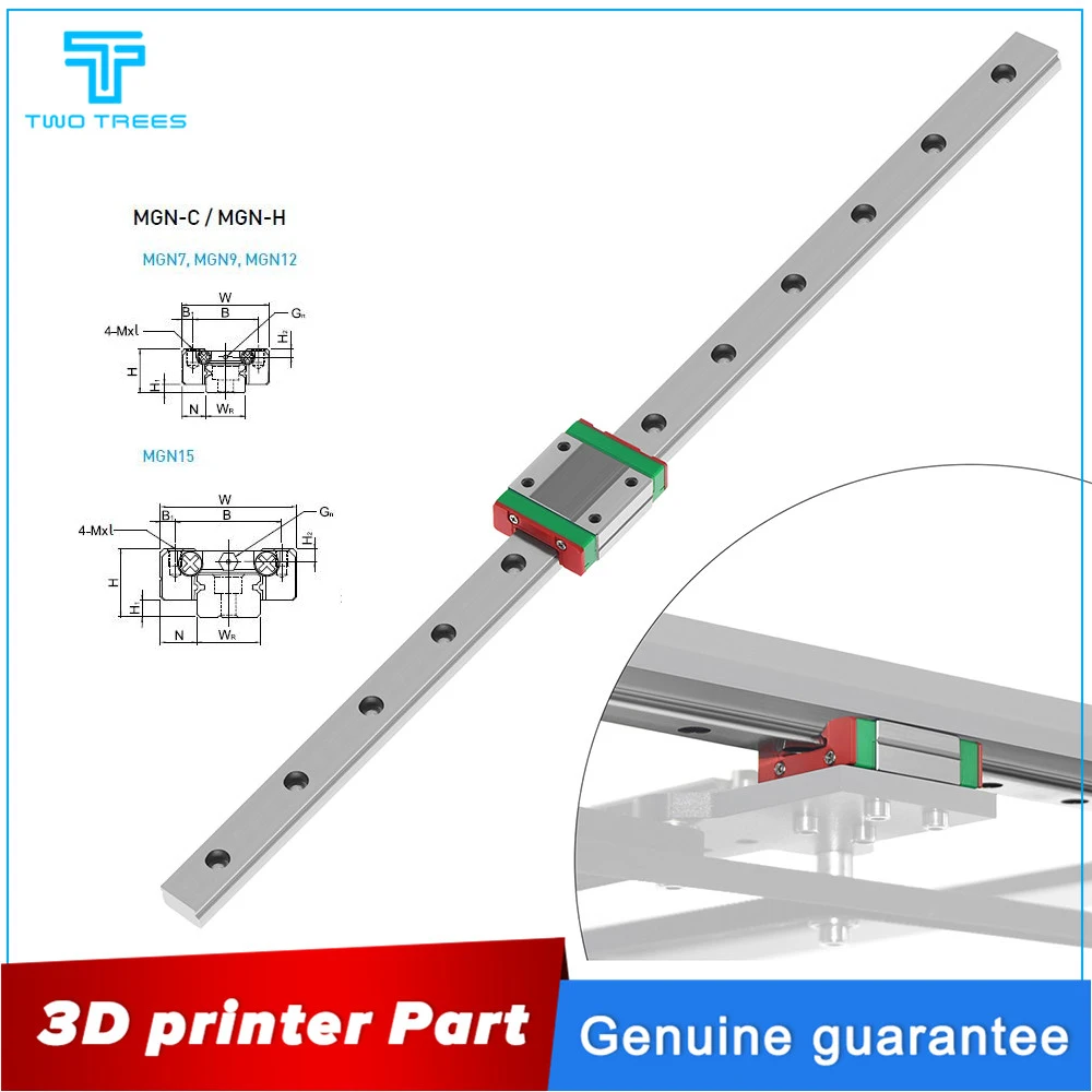 cnc parts MGN7 MGN9 MGN12 MGN15 300 350 400 450 500 600 800mm miniature linear rail slide 1pcMGN9 linear guide+1pcMGN9H carriage