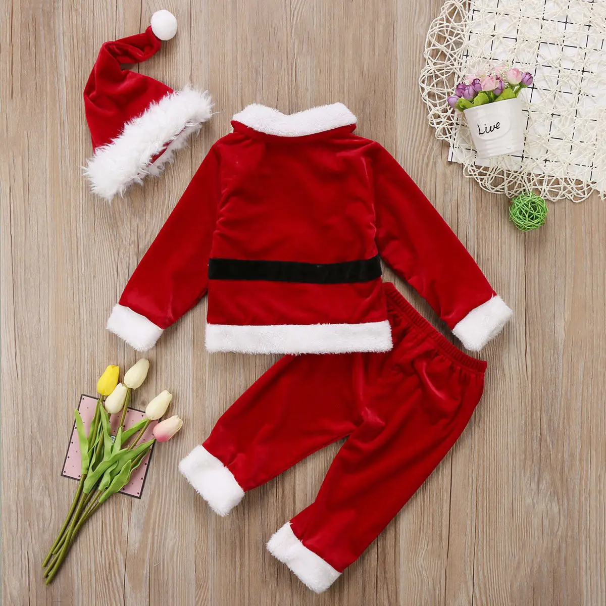 Рождественская Одежда для новорожденных мальчиков и девочек, рубашка Топ-боди, длинные штаны, комплект одежды, костюм
