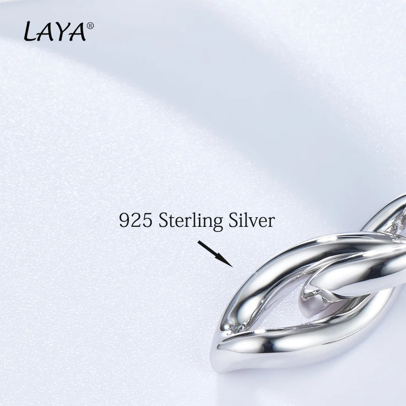 LAYA 925 Sterling Silver Fashion Personality Big Chain Vintage Trendy Drop Chunky Earrings For Women Party Classic Jewelry Gift