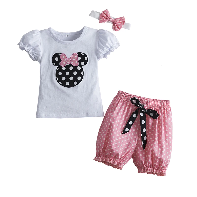Cartoon T-Shirt+Short Pants 3Pcs Suits 2021 Summer Baby Boys&ampGirls Clothing Sets Children Party Outfits Size 3M to 2 Years | Детская