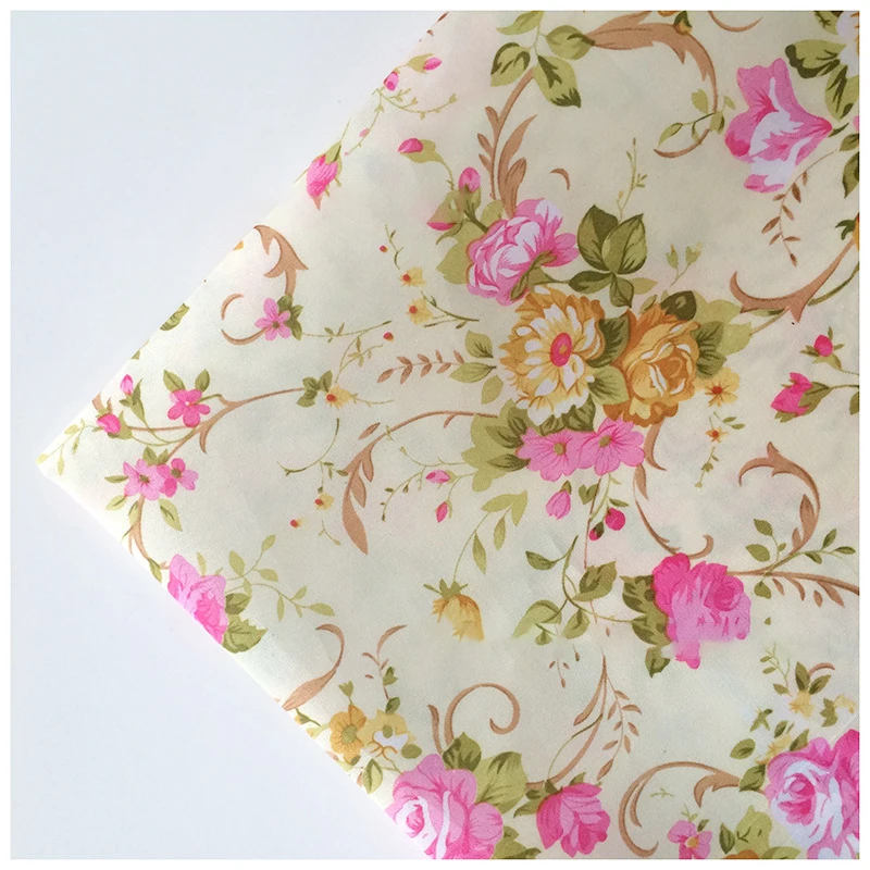 cheap peach skin fabric floral Polyester fabric Curtain for home textile thin tissue W38