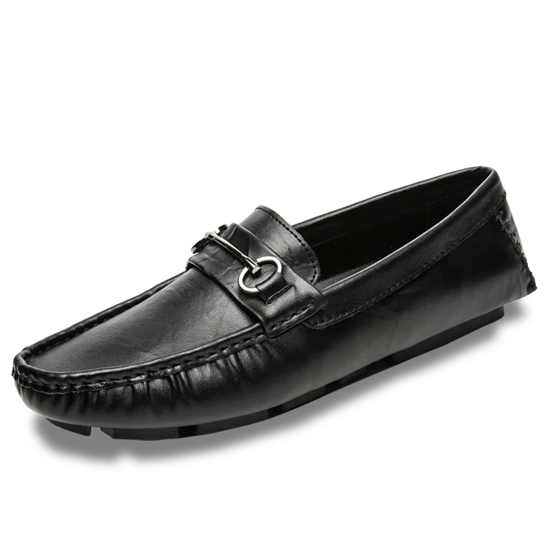 syxy-3130-Black Мужские лоферы, кожаные туфли, черные Лоферы без застежки,, лоферы на плоской подошве, весна-лето, для мужчин, мокасины для вождения автомобиля, мужская повседневная обувь - Цвет: syxy-3130-Black