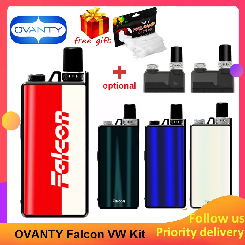 

OVANTY Falcon VW Pod System Kit 950mAh Built-in Battery & 1.8ml cartridge and 0.69inch OLED Display E-cig Vape Kit vs Drag Nano