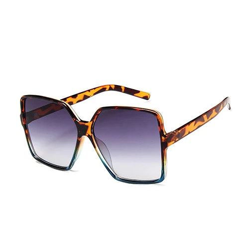 C3 Leopard.Blue Квадратные крупные женские солнцезащитные очки мужские трендовые брендовые прозрачные коричневые черные солнцезащитные очки большие оправы Винтажные Солнцезащитные очки солнцезащитные очки Femme - Цвет линз: C3 Leopard.Blue