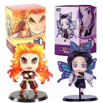 

Demon Slayer Rengoku Kyoujurou Kochou Shinobu Statue PVC Action Figures Anime Kimetsu no Yaiba Q.ver Figurine Toy 80mm