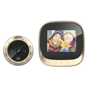 

New Arrival-HD Smart Cat Eye Home Electronic Doorbell 2.4 Inch Visual Surveillance Anti-Theft Camera Video Gold