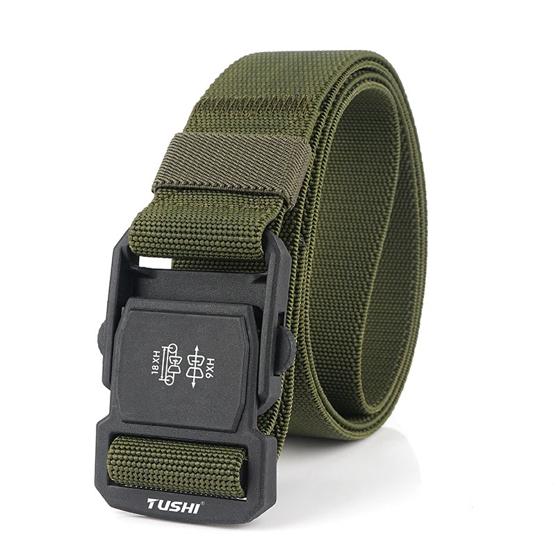 G Army green 2 Популярный мужской ремень, тактический ремень, нейлоновый ремень в стиле милитари, без металлической вставки, с пряжкой, мужской ремень, для спорта на открытом воздухе, многофункциональный тренировочный ремень - Цвет: G Army green 2