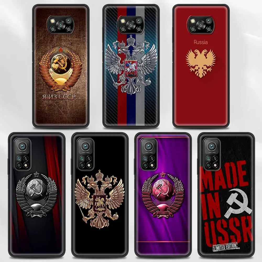 Case For Xiaomi Poco F3 M3 X3 NFC F1 Shell SmartCase for Mi Note 10 Pro Lite Cover Guscio Fundas Russia Flag Emblem | Мобильные